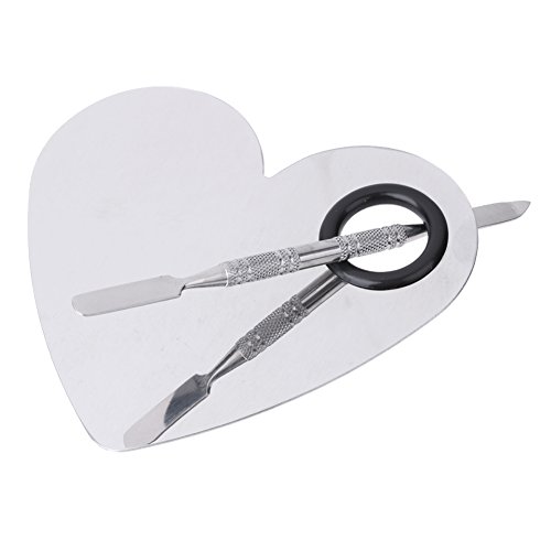 Jocestyle Cosmetic Palette Polish Holder Paint Palette Stainless Steel Mixing Mini Palette Manicure Makeup Tool (Style D)