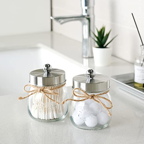 SheeChung Apothecary Jars Set,Mason Jar Decor Bathroom Vanity Storage