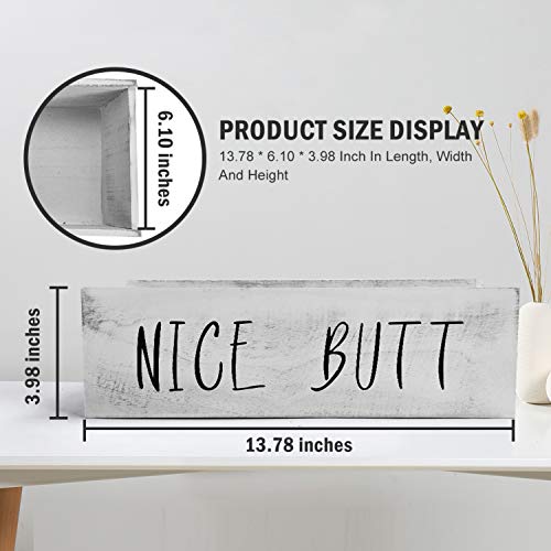Pomeat Nice Butt Bathroom Decor Box, Bathroom Decor Storage Box Toilet Paper Holder for Home Decor (White)