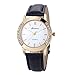 Geneva Fashion Women Wrist Watch,Outsta Diamond Analog Leather Quartz Watches Bracelet for Women Great Gift (Black)