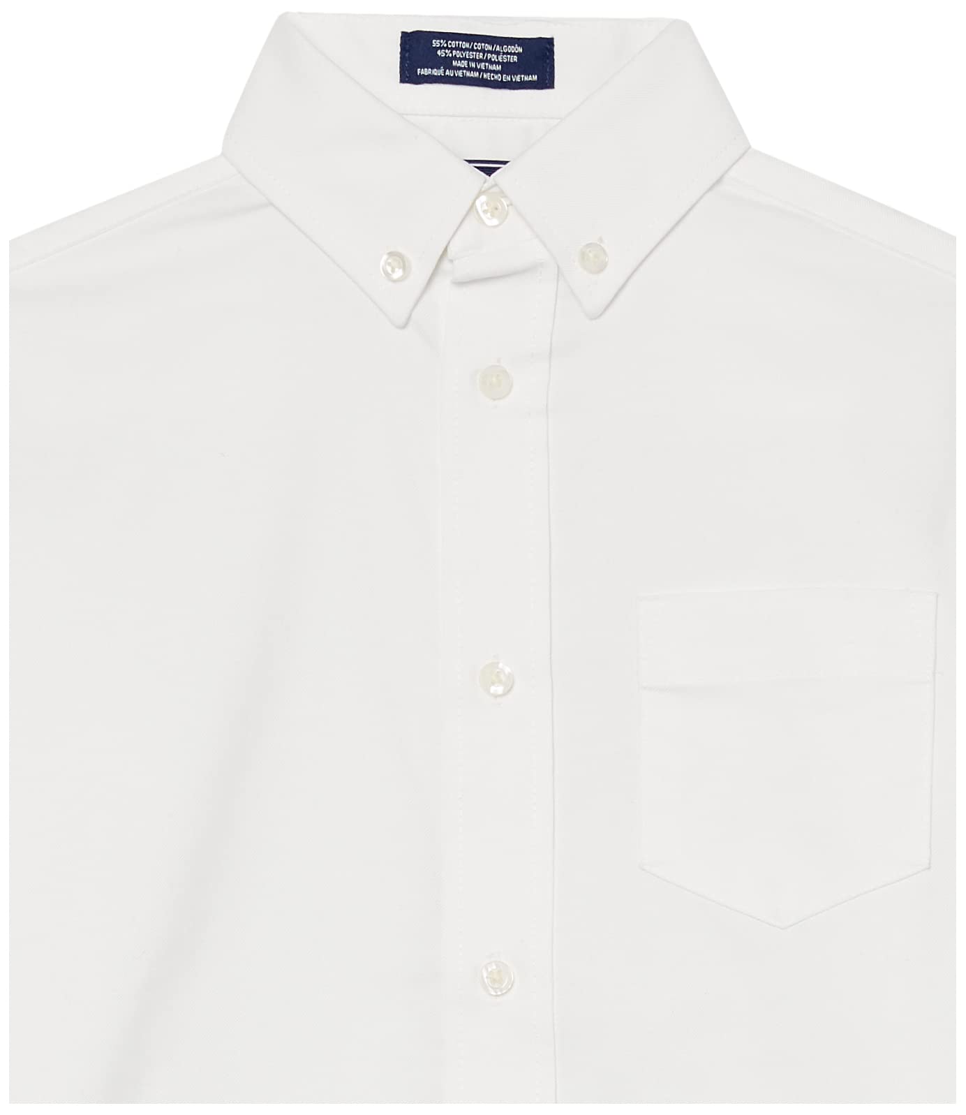 IZOD Boys' Long Sleeve Solid Button-Down Collared Oxford Shirt with Chest Pocket