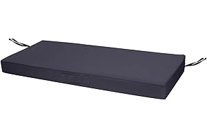 Faible Poisson Outdoor Bench Cushion, 42 x 18 Inch Waterproof Porch Swing Cushions Garden Patio Furniture Cushions with Handle and Anti-Slip Straps for Indoor Backyard Seat Pads, Navy