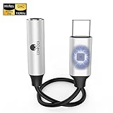 USB C to 3.5mm Adapter CONMDEX Hi-Res DAC Headphone Jack Type C to 3.5mm Audio Dongle Lower Noise Floor, Amplifier Compatible HTC U11/ Google Pixel 2 XL, Pixel2/Samsung Galaxy Note 8,S8/Moto Z(Silver)