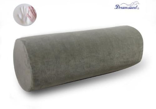TWO 20 Dreamsweet Memory Foam Large Round Roll Pillow w/ Removable Cover, Gray by Dreamsweet