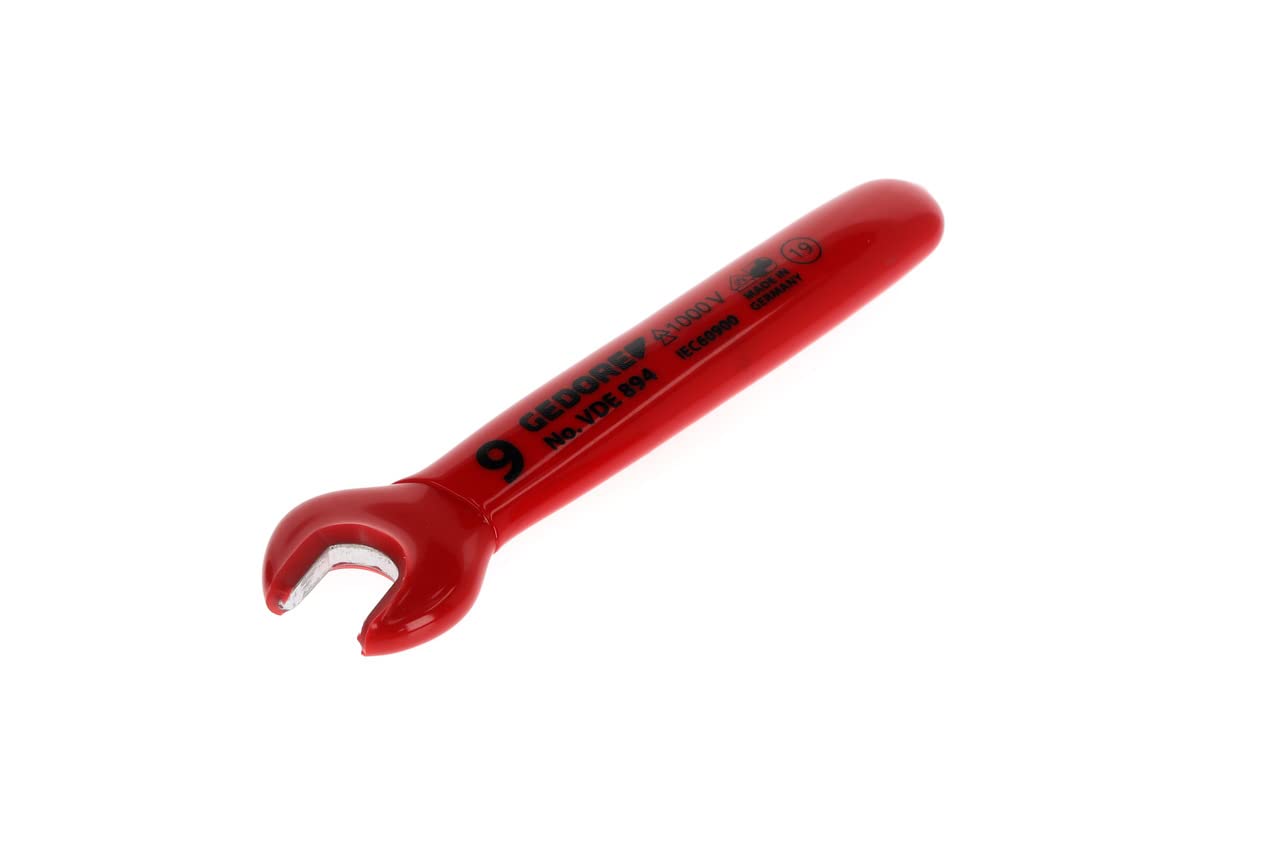 Gedore VDE8949 9 mm VDE Single Open Ended Spanner - Red