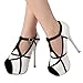 getmorebeauty Women's White and Black Stiletto Sexy Shoes High Heels (US 8, White)