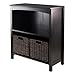 Winsome Terrace Shelving, 2 Small Basket, Dark Espresso