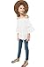 Mrignt Big Girls Cotton Casual Sling Off Shoulder Blouses 3/4 Speaker Sleeves Tops