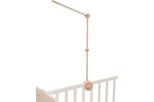 HI BABY MONMENT Crib Mobile Arm, HBM 30 Inch Wooden Mobile Arm for Crib Rotating Baby Mobile Hanger Beech Mobile Crib Arm Attachment Nursery Decor,Anti Slip for Sturdy Crib Mobile Hanger for Crib
