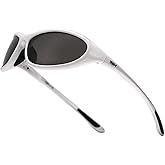 TIJN Sports Sunglasses for Men Women UV400 Wraparound Cycling Running Golf Motorcycle Glasses, Large Outdoor Shades, Vanta