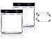 Large Clear Thick Glass Straight Sided Jar - 16 oz / 480 ml (2 pack) + Labels
