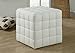 Monarch Specialties Ottoman - Cube Chair - Modern Tufted Cube Ottoman, Faux-Leather (White)