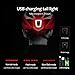 MOKFIRE Adult Bike Helmets with Rechargeable USB Light, Bicycle Helmet Men Women, Road Cycling & Mountain Biking Helmet with Removable Visor and Lining, 22.05-24.41 Inches (Red)