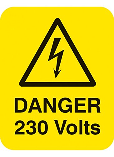 Caledonia Signs 54053 Danger Labels, 230V, 40 mm x 50 mm (Pack of 25)