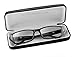 Protective Case for Reading Glasses - Designed for Men and Women - Prevent Scratches on your Glasses and Sun glasses - Premium Leather Felt Lined - Black on Black with White Stitching