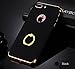 Compatible with iPhone 7 Plus Case Slim Hard Matte Case with Kickstand Ring Holder 3 in 1 Shockproof Anti-Scratch PC Electroplate Bumper Protective Cover for iPhone 7 Plus Case for Women Men 5.5 Black