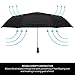 Ace Teah 55 Inch Folding Umbrella, Compact Travel Umbrella Large Travel Golf Umbrella 10 Ribs, Auto Open Close Umbrella with windbreak Double Canopy Vent and Safety Reflective Strip, Black
