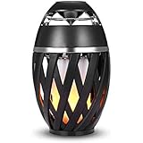 Led Flame Speakers, LED Flickering Flame Atmosphere Light with Bluetooth 4.2 Wireless Portable HD Audio Waterproof Speaker, LED Bass Speaker Dimmable Warm Light for iPhone/iPad/Android