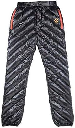 AEGISMAX Unisex Outdoor Sports Black Standard Edition Down Pants Waterproof Keep Warm White Goose Down Camping Trousers