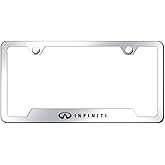 Au-TOMOTIVE GOLD INC. Officially Licensed Infiniti License Plate Frame | Laser Etched Stainless Steel Cut-Out Frame (Chrome)