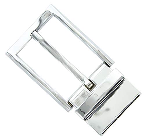 Simple Square Polished Reversible Replacement Belt Buckle Z32292R-NP