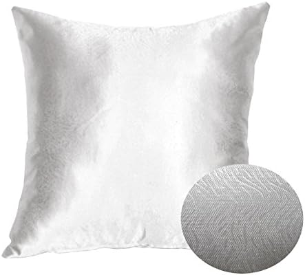 Silver Steel Gray 16" x 16" Decorative Textured Satin Cushion Cover Throw Square Pillowcase for Chair Sofa Living Room Accent Pillow