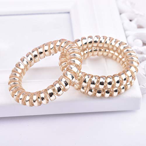40PCS Spiral Hair Ties, Coil Hair Ties, Phone Cord Hair Ties, Hair Coils Ponytail Holder Hair Accessories for Women Girl - Thumbnail 5