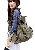 MOLLYGAN Girl's Synthetic Canvas Military Shoulder Bag Top Handle Bag, Size 17