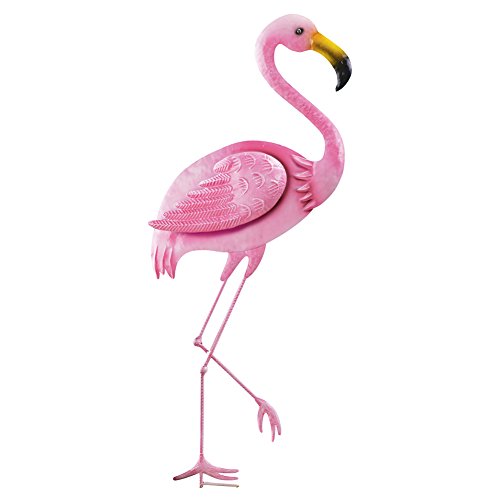 Collections Pink Flamingo Lawn Ornament Decorative Outdoor Metal Garden Stake, Right