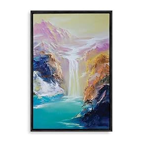 Framed Canvas Wall Art for Living Room, Bedroom Abstract Landscape Oil Painting Feature Canvas Prints for Home Decoration Ready to Hanging - 16x24 inches