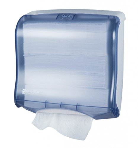 San Jamar T1755 Ultrafold Fusion Towel Dispenser, Fits 400 Multifold/240 C-Fold Towels, 11-1/2" Width x 11-1/2" Height x 6" Depth, Arctic Blue