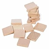 Light Color Unfinished Wood Square Plain Tiles for Crafting, Altered Art, and Embellishing- 36 pc