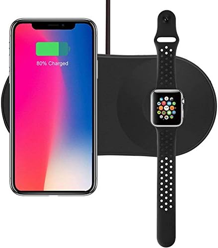 2 in 1 Wireless Charger Charging Cradle 10W Qi Wireless Charging Stand for Apple Watch Series 2/3 iPhone X / 8/8 Plus Samsung Galaxy S8 / S8 Plus/Note 8 / S7 / S7 Edge / S6 / S6 Edge / S7 Edge Plus
