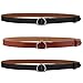 ANDY GRADE Set of 3 Women's Genuine Cowhide Leather Stylish Thin Dress Belt Fashion Vintage Casual Skinny Belts for Jeans Shorts Pants Summer for Women with Alloy Buckle (Black,Brown,Orange)