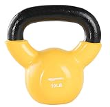AmazonBasics Vinyl Kettlebell - 10 Pounds, Light Orange