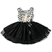 NNJXD Girl Shinny Stripe Baby Girl Sleeveless Printed Tutu Birthday Dress Size (80) 10-12 Months Gold&Black