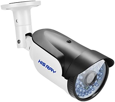 HISRAY 1/3" CMOS 1200TVL CCTV Camera Home Surveillance Weatherproof 48pcs Infrared Led 3.6mm lens Wide Angle Bullet Security Camera with IR Cut-130ft IR Night Vision Distance Metal Housing