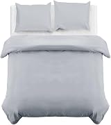 MOONLIGHT20015 Double Duvet Cover Set Silver Solid Soft Bedding 200x200 view 2