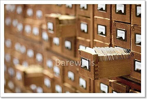 Amazon Com Barewalls Database Concept Vintage Cabinet Library