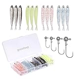 80PCS Soft Plastic Fishing Lures Split Tail Fishing