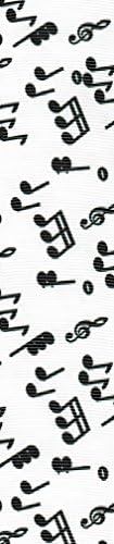 Venus Ribbon V81433 1 1/2 Inch Music Mania Printed Polyester Grosgrain Ribbon 5 yards White/Black