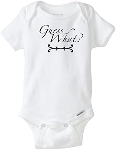 BLAKENREAG Guess What Funny Novelty Baby Onesie Boy Girl Clothes Cotton Bodysuit (Newborn)
