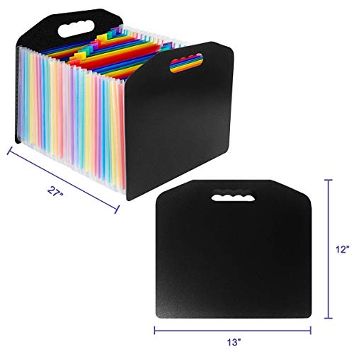 Expanding File Folder 24 Pockets with Handle, OUSL Letter Size A4 Expandable File Organizer, Monthly Accordion Document Organize Planner