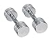 Gymenist Set of 2 Round Chrome Dumbbells with Chromed Metal Handles, Pair of 2 Heavy Dumbbells Choose Your Weight Size