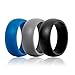 Silicone Wedding Camo Ring For Men By DoerDo, Durable Rubber Sport Band For Active Style - 6 Rings Pack(Camouflage, Metal Look Silver, Metal Look Golden, Black, Grey, Blue)