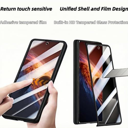 Kequsprk Case for Honor Magic V6 360° Rotating Magnetic Ring Kickstand,Blac | Phone Case for Honor Magic V6 Lightweight, Ultra-Thin with Built-in Screen Protector, Lens and Hinge Protection