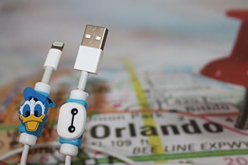 Data cable USB charging data Line saver Protector (Blue Donald Duck)