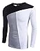 COOFANDY Men's Patchwork Crewneck Casual Slim Fit Long Sleeve Pullover T-Shirt