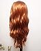 EVLYNN Hair Lace Front Wigs red brown Synthetic orange Loose Wave Wigs Heavy Density Glueless Long Lace Wigs for Women Synthetic Wig (24 Inch Orange Red brown Wavy Lace Front Wig)