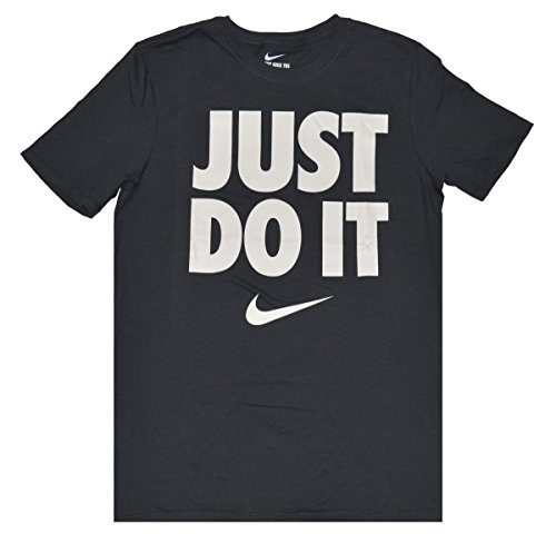 Nike Mens Athletic The Nike Tee Crew Neck Short Sleeve T-Shirt (Grey Just Do It, L)